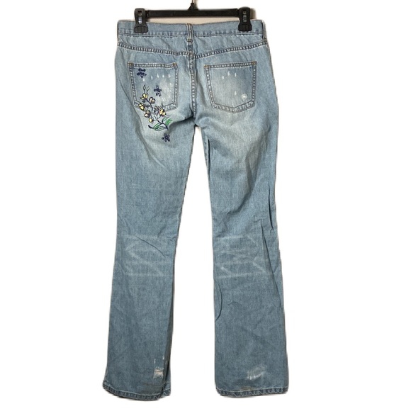 LILU 🌸 women’s jeans, size 3, distressed flower/bead boho look - Picture 3 of 13